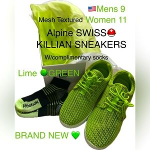 NWT! Textured MESH Lime GREEN SNEAKERS Mens🇺🇸9/Womens🇺🇸11🪀💚☀️